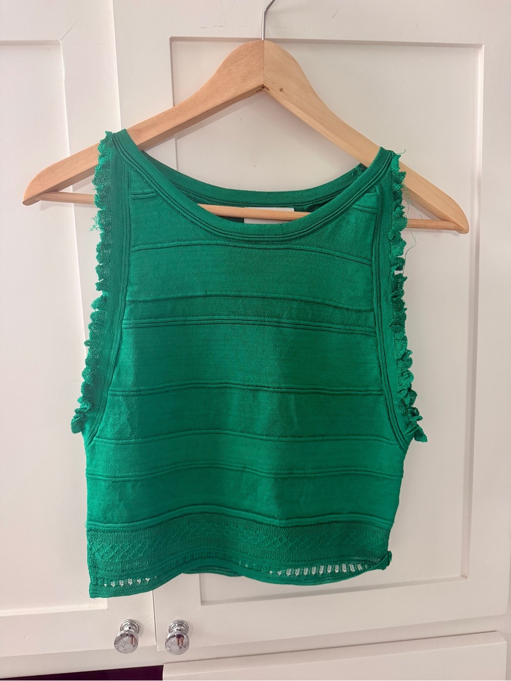 Sandro Bright Green Textured Knit Tank